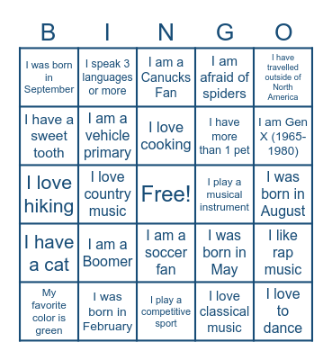 All Staff Event 2022 Bingo Card