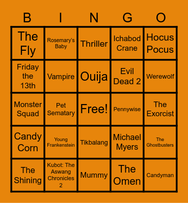 Halloween Bingo Card