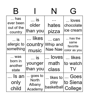 Find Someone Who... Bingo Card