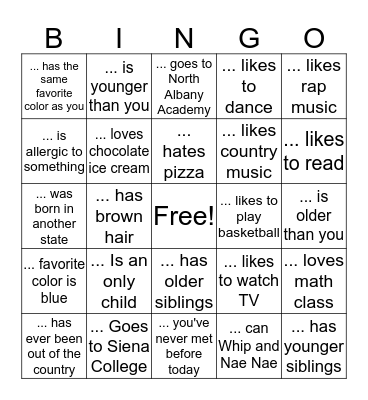 Find Someone Who... Bingo Card