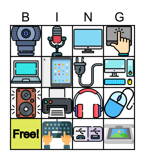 Parts of a Computer Bingo Card