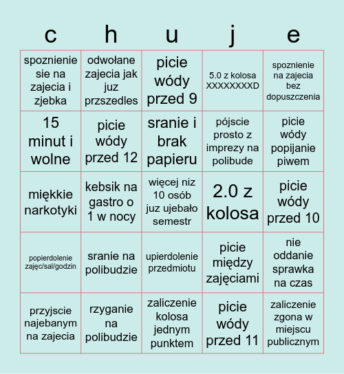 bingo polibudy Bingo Card