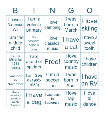 All Staff Event 2022 Bingo Card