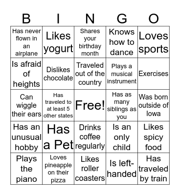 Autograph BINGO Card