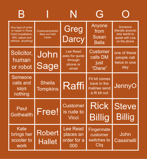 we'll probably get bingo before Alan gets back Bingo Card