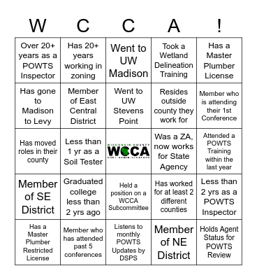 2022 Fall Conference Bingo Card