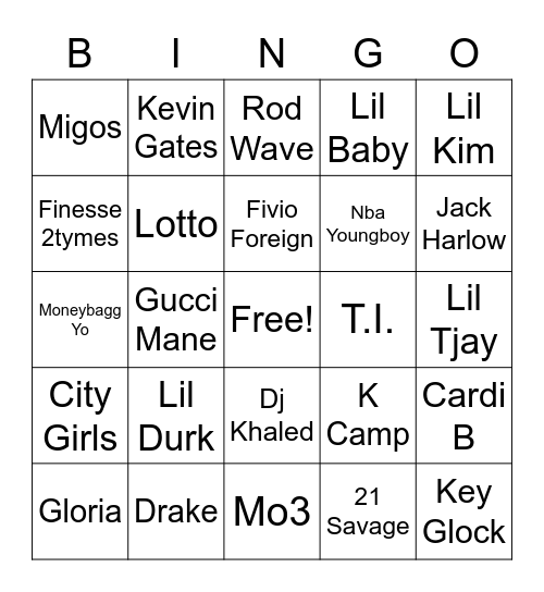 Trap Bingo @ The Vault Bingo Card