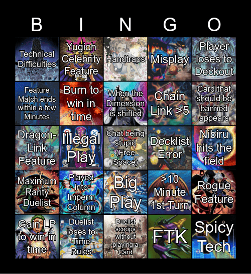 YGO Tournament Bingo Card