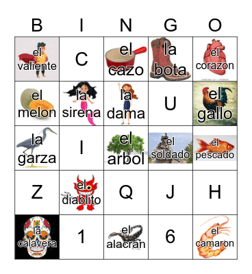 Loteria Mi Pueblito Bingo Card