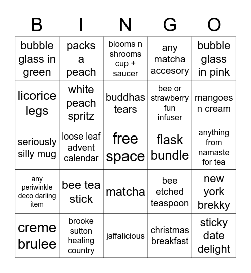 it's my last day so u have to sell all my faves x Bingo Card