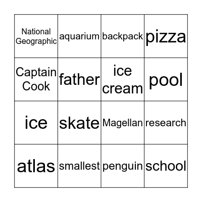 Penguin Bingo Card