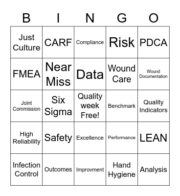 QUALITY WEEK Bingo Card