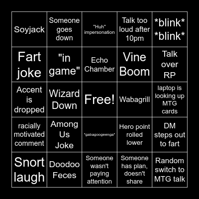 DnD Bingo Card