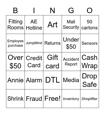 Asset Protection Bingo Card