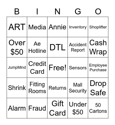 Asset Protection Bingo Card
