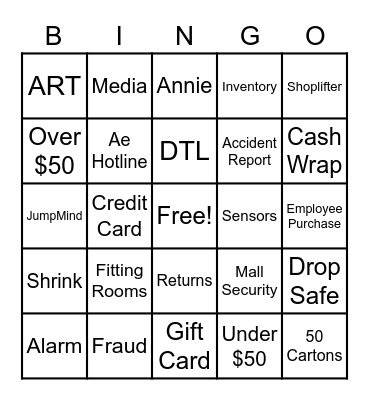 Asset Protection Bingo Card