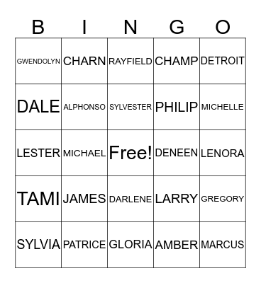 COLLINS FAMILY REUNION 2016 Bingo Card