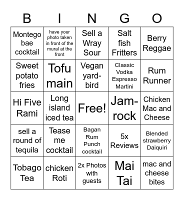 Turtle Bay Bingo! Bingo Card