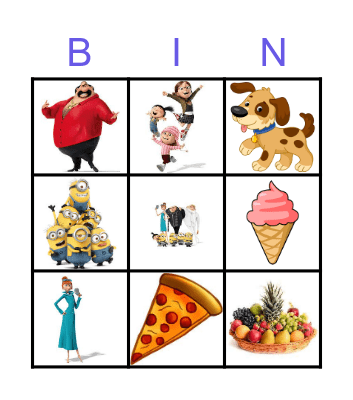 JJ's One in a Minion Birthday Party Bingo Card