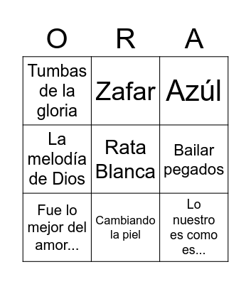 Bingo Musical Bingo Card