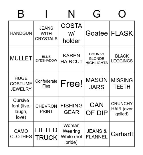 EYESPY WEDDING Bingo Card