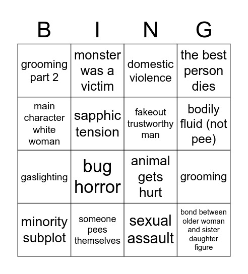 grady hendrix book bingo Card