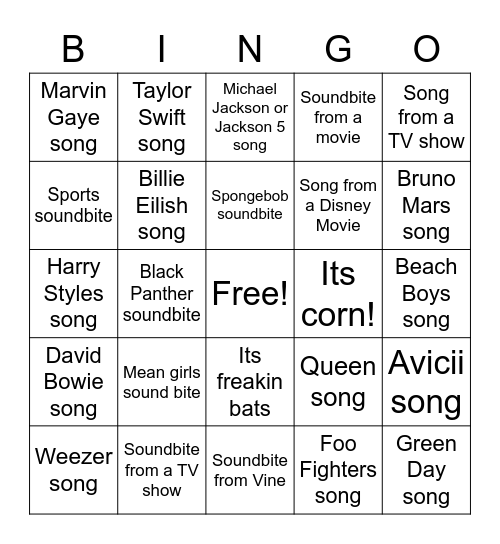 Big Bootie Mix 22 Bingo Card