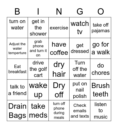 Morning Bingo Card