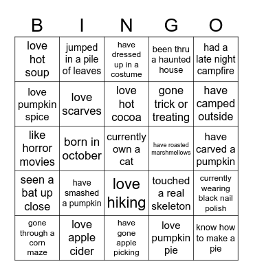 WHAT THE FALL Bingo Card
