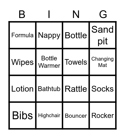 Nursery Bingo! Bingo Card