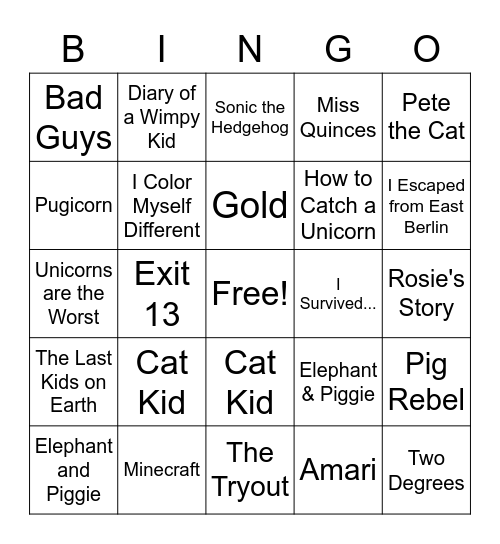 Book Fair Bingo! Bingo Card