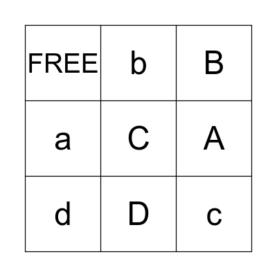 Alphabet Bingo  Bingo Card