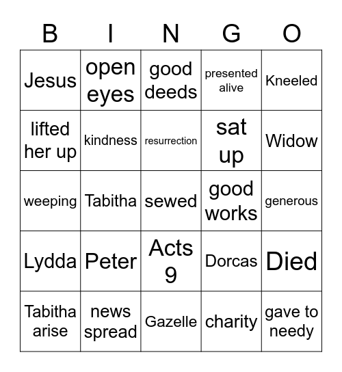 Tabitha Bingo Card