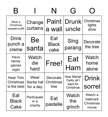 Days till Christmas Bingo Card