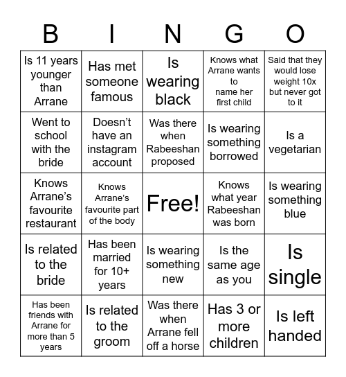 Find Someone Who..... Bingo Card