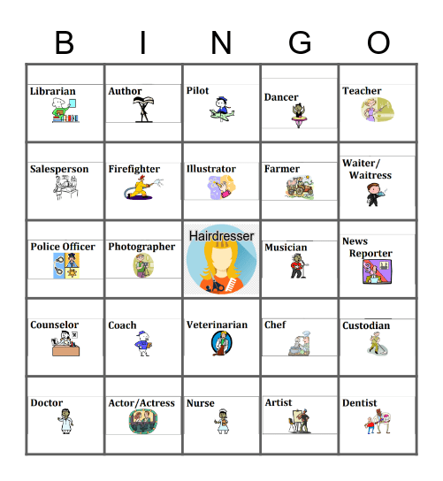 CAREER BINGO - What is my future Job? Bingo Card