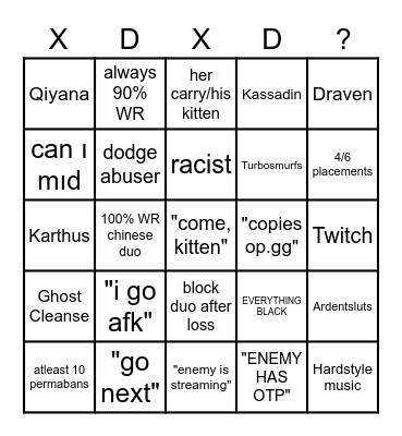 SMURFQ BiNGO Card