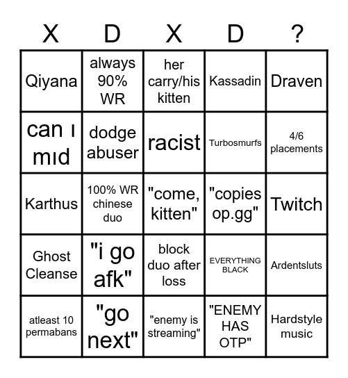 SMURFQ BiNGO Card