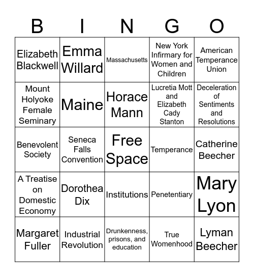 Chapter 6 Section 3 Bingo Card