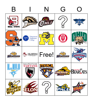 Musical Theatre/Theatre College Bingo Card