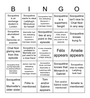 Jubilation Bingo Card