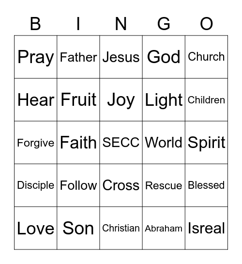 Sermon   Bingo Card