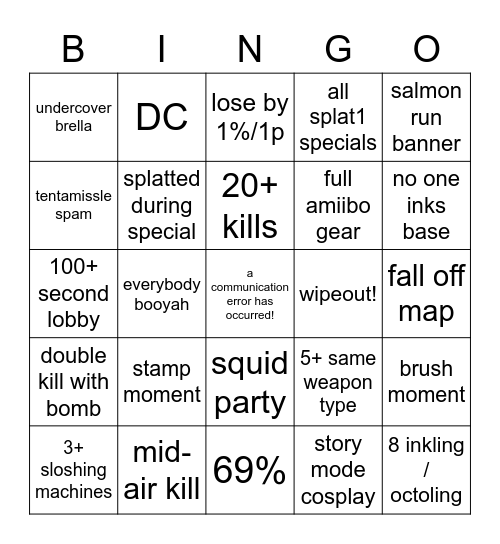 patoon Bingo Card