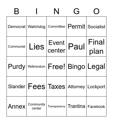 Balich Bingo Card