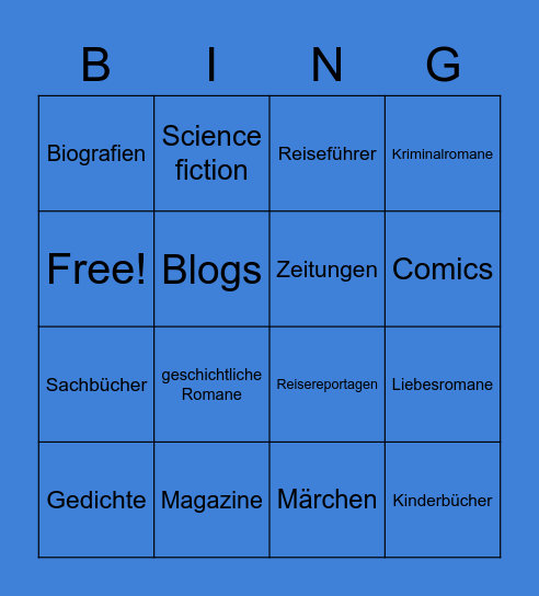 was lese ich gern? Untitled Bingo Card