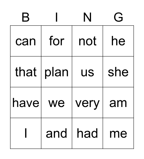 Unit 2 Bingo - 1st grade Bingo Card