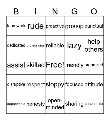 Workplace Bingo 2 Bingo Card