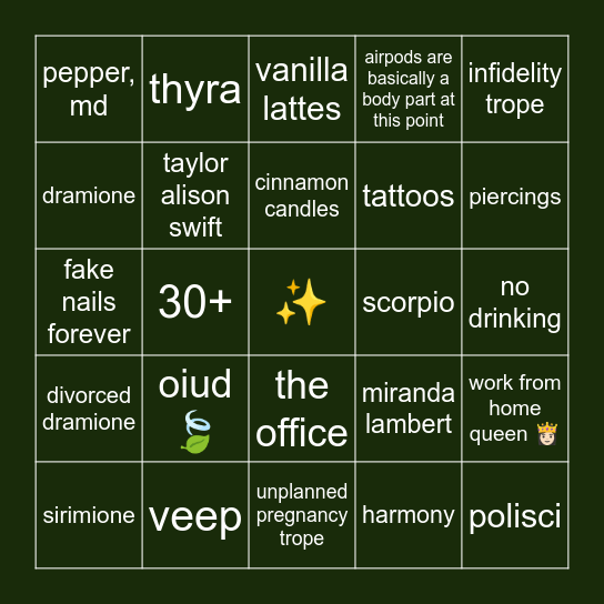 WEDNESDAY BINGO ✨ Bingo Card