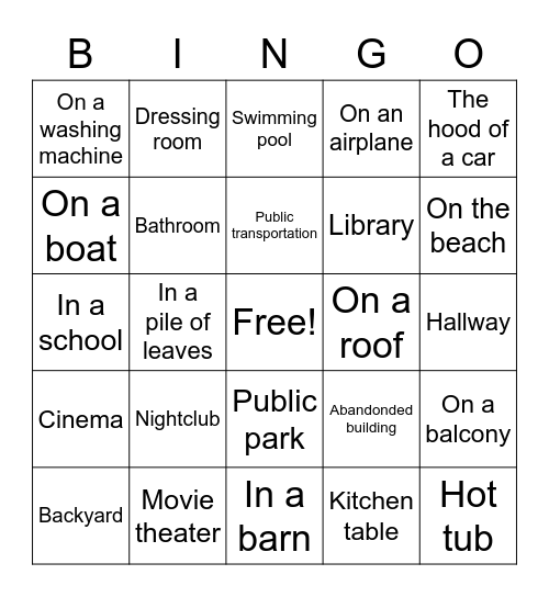 - Bingo Card