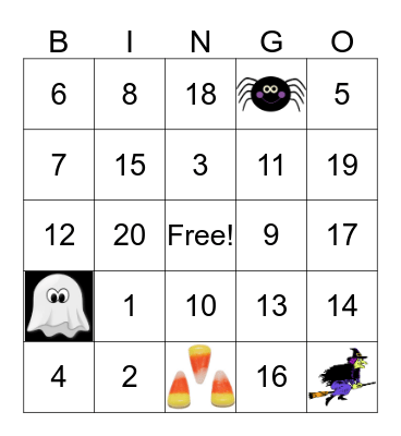 Halloween Bingo! Bingo Card